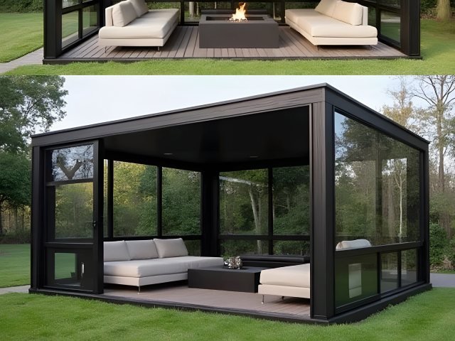 مبنى خارجي جاهز بألواح معزولة في موقع التنفيذ في الرياض